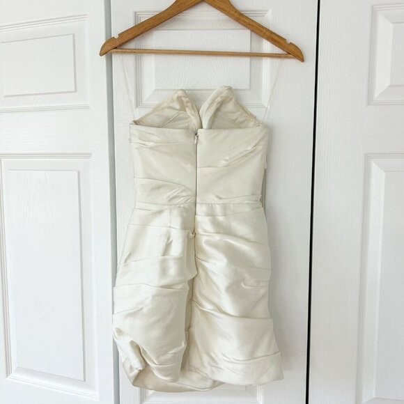 House of CB Emanuela Draped Ruched Mini V-Neck Strapless Dress Women’s Size XS - Picture 5 of 10